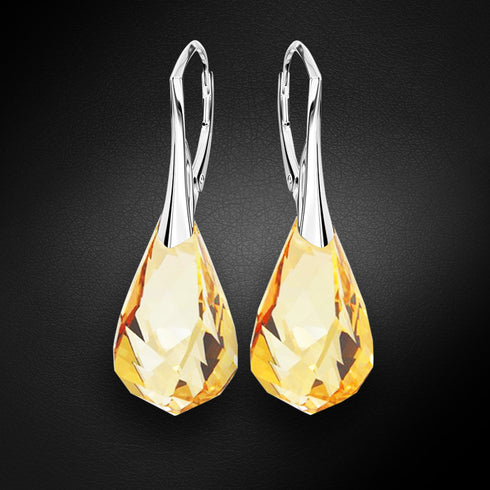 Sudraba auskari "Spirāle (Golden Shadow)" ar Swarovski™ kristāliem